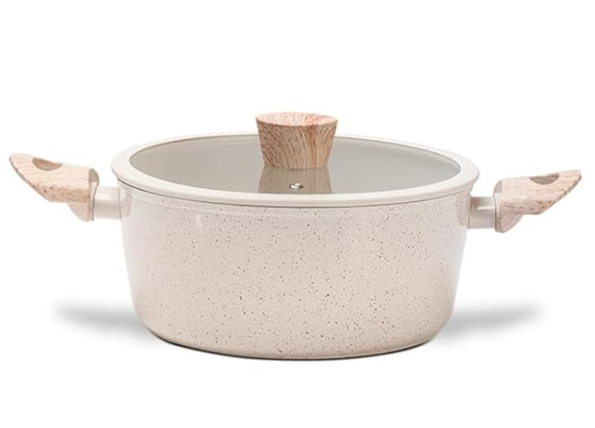 Jogo de Panelas Brinox Antiaderente Ceramic Life 6 Peças Sirius com Indução Vanilla